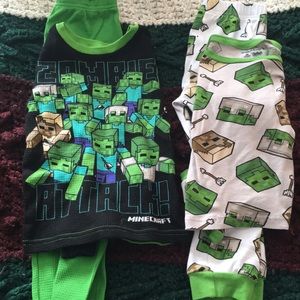 Snug fitting Minecraft pajamas